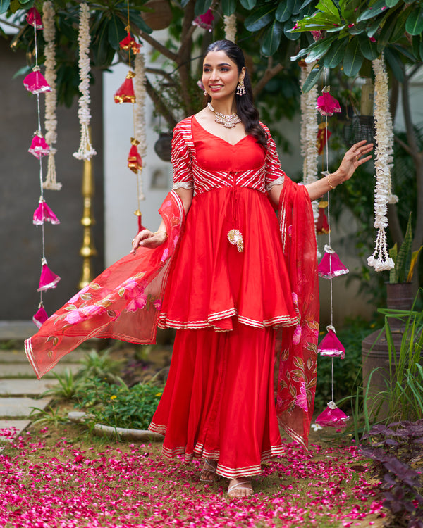 Gulzaar Red Suit Set