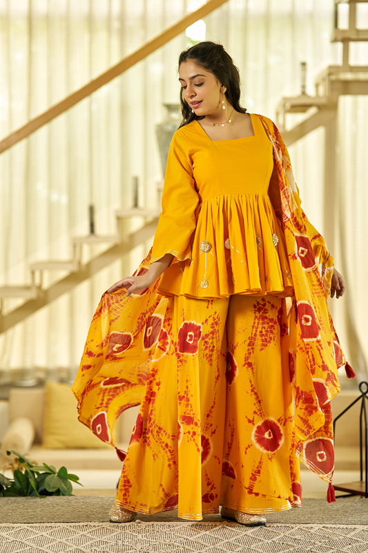 Pitambari Peplum Sharara set