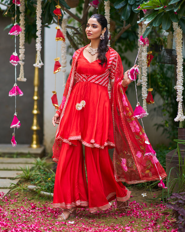 Gulzaar Red Suit Set