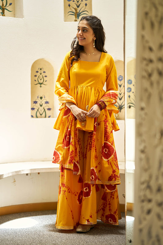 Pitambari Peplum Sharara set