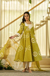 Sunehri Bhandhej Anarkali set