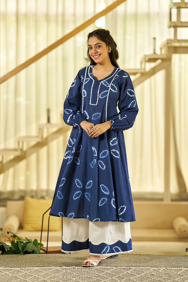 The Blue Moon tie dye kurta set