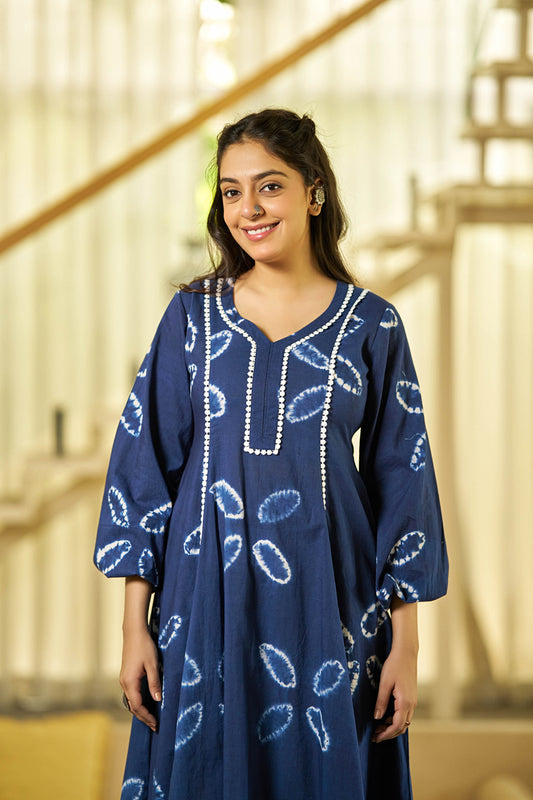 The Blue Moon tie dye kurta set