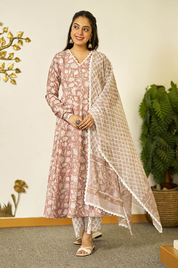 Rustic Rose handblock suit set