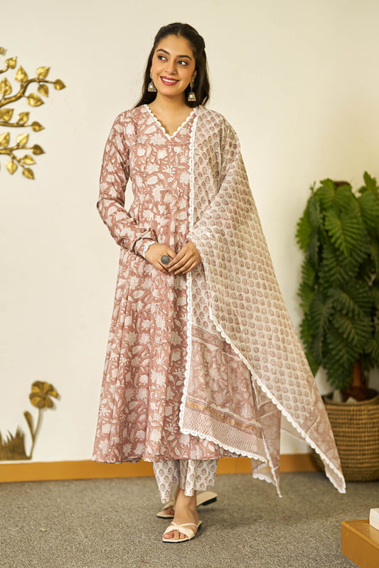 Rustic Rose handblock suit set
