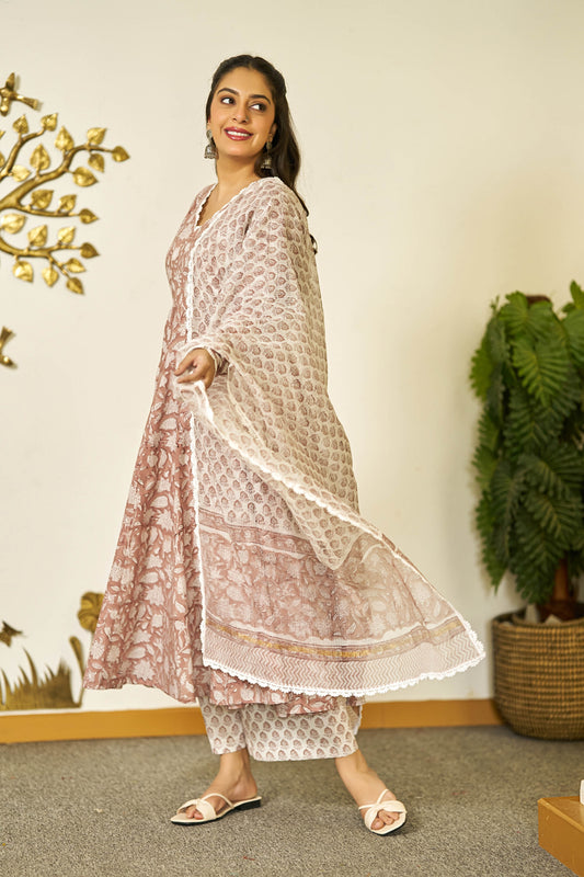Rustic Rose handblock suit set