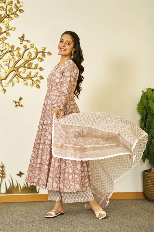 Rustic Rose handblock suit set