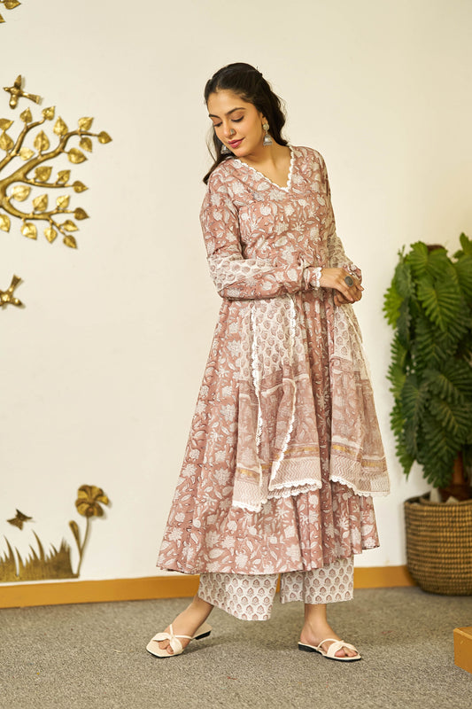 Rustic Rose handblock suit set