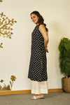 Polka grace handblock kurta set
