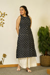 Polka grace handblock kurta set