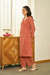 Gerua Bagru handblock kurta set