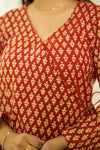 Gerua Bagru handblock kurta set