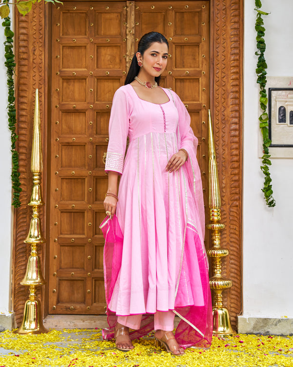 Petal Pink Anarkali Suit Set