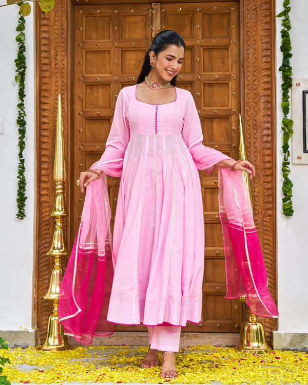 Petal Pink Anarkali Suit Set