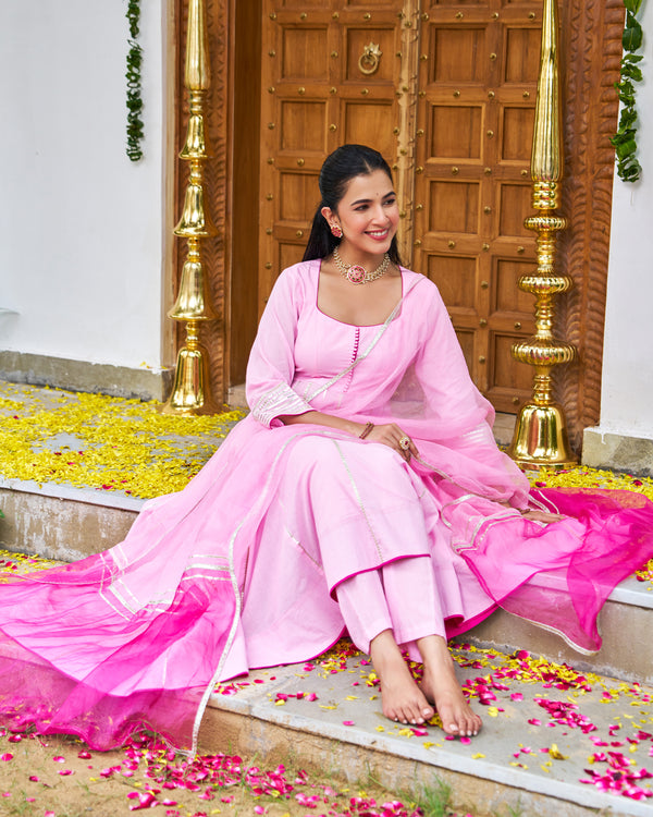 Petal Pink Anarkali Suit Set