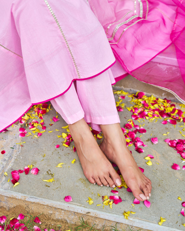 Petal Pink Anarkali Suit Set
