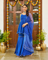 Royal Blue Satin Sharara Set
