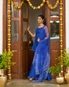 Royal Blue Satin Sharara Set