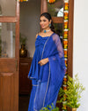 Royal Blue Satin Sharara Set