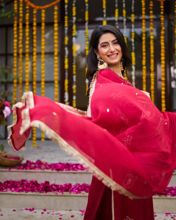 Ruby Maroon Suit Set