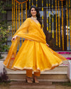Tangerine Anarkali suit set