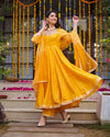 Tangerine Anarkali suit set