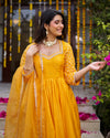 Tangerine Anarkali suit set