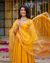 Tangerine Anarkali suit set