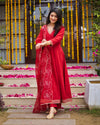 Laal basera anarkali suit set