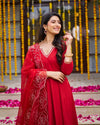 Laal basera anarkali suit set