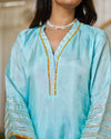 Ice Blue Upada silk suit set