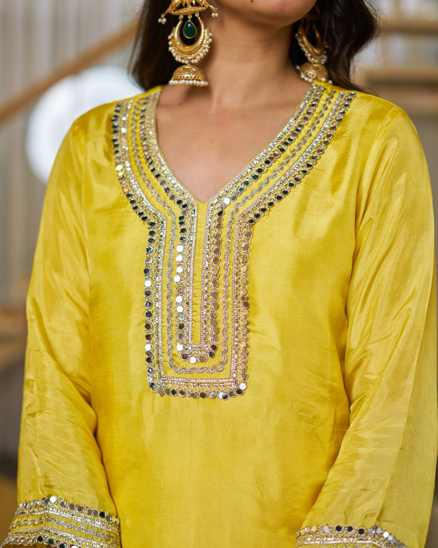 Marigold Upadasilk suit set