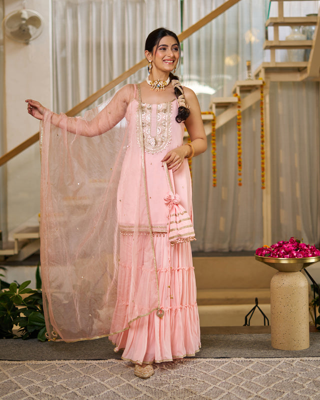 Baby Blushgeorgette suit set