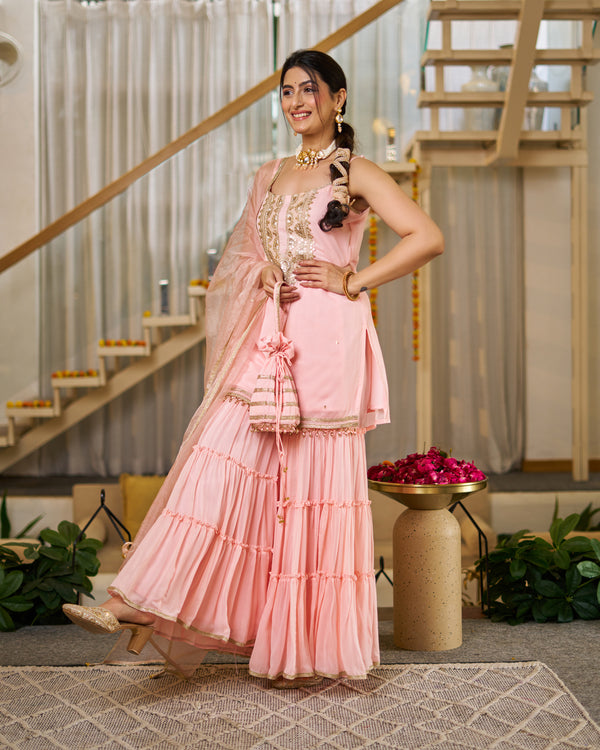 Baby Blushgeorgette suit set