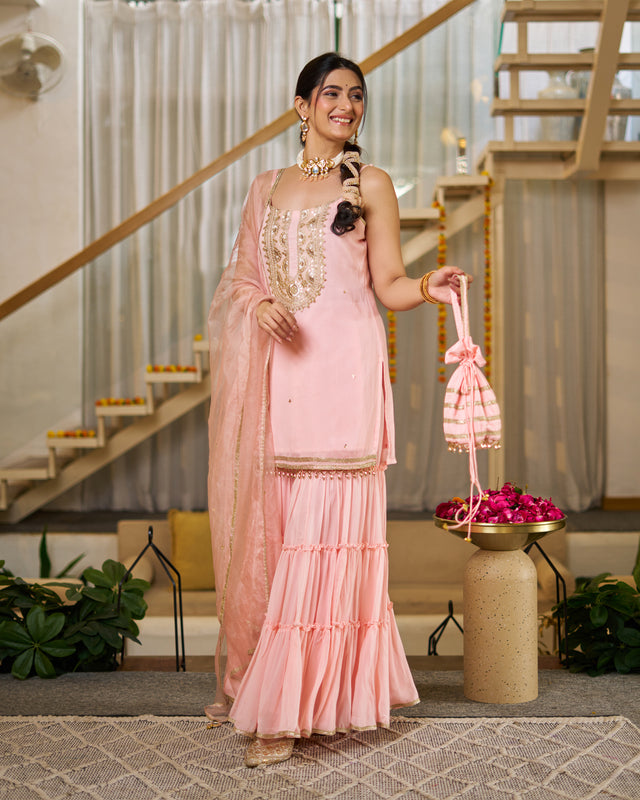 Baby Blushgeorgette suit set