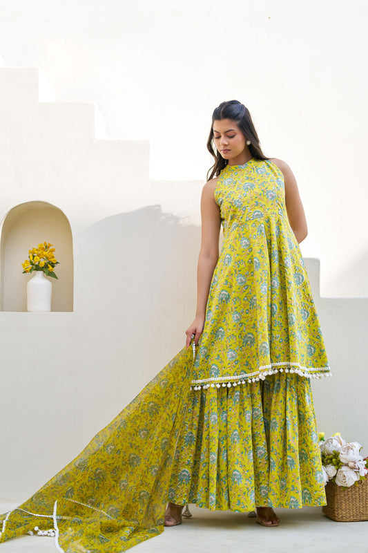 Vihana Cotton Sharara Set