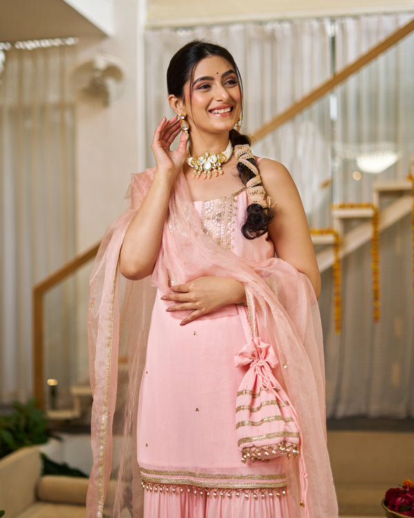 Baby Blushgeorgette suit set