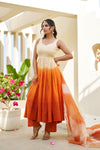 Gul Orange Ombre Cotton Schiffli Suit Set
