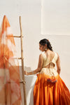 Gul Orange Ombre Cotton Schiffli Suit Set