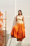 Gul Orange Ombre Cotton Schiffli Suit Set