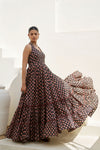 Midnight Flock Printed Dress