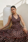 Midnight Flock Printed Dress