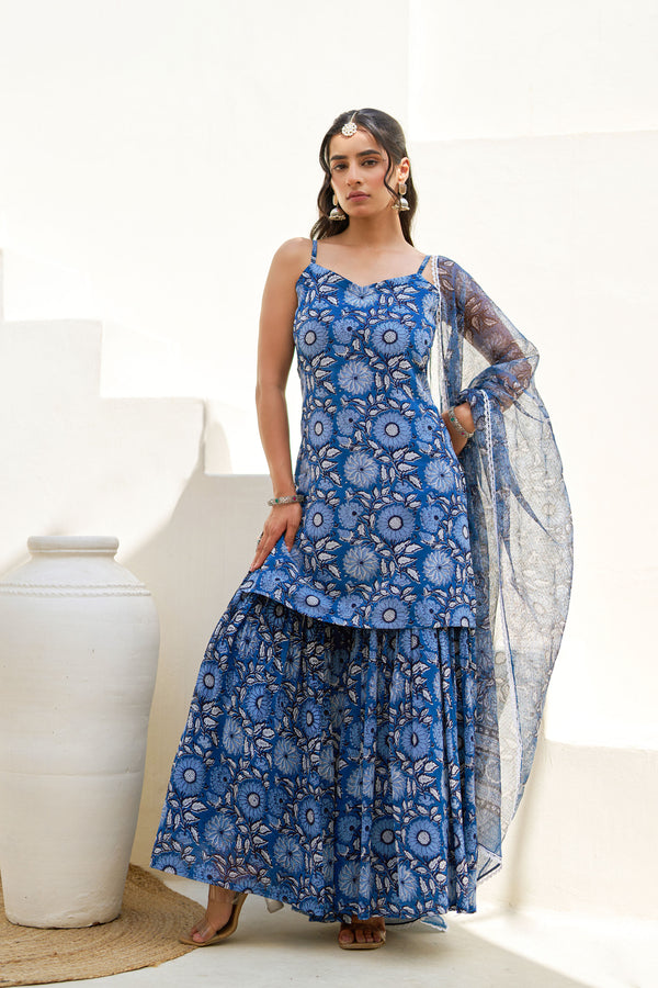 Neel Pari Sharara Set