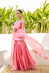 Virasat Pink Chanderi Embroidered Sharara Set