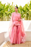 Virasat Pink Chanderi Embroidered Sharara Set