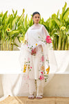 Reeha White Chanderi Hand-Painted Kurta Set