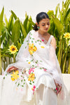 Reeha White Chanderi Hand-Painted Kurta Set
