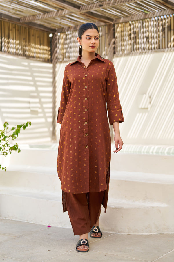 Gargee Cotton Lurex Coord Set