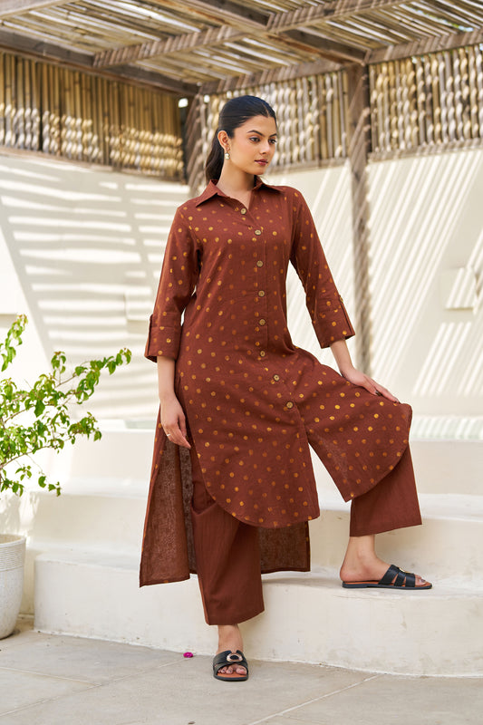 Gargee Cotton Lurex Coord Set