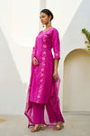 Inaayat Magenta Cotton Hand Painted Kurta Set